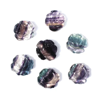 Vairumtirdzniecības Dabas Varavīksnes Fluorite Crystal Rose Puķu Kulons