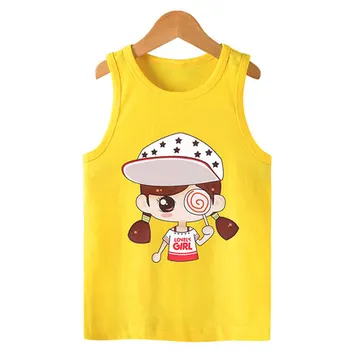 Vairumtirdzniecības meitene Karikatūra kokvilnas veste tvertne drēbes bez piedurknēm t-krekls, liela meitene tvertnes apģērbu meitene vasaras t-krekls topi, t-veida 7116 13