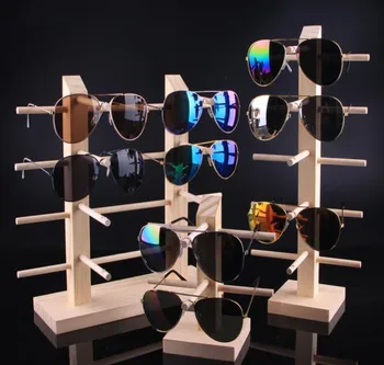 Vairāku Slāņu Koksnes Sunglass Displejs Plaukts Plaukta Brilles Parādīt Stāvēt Rotaslietas Turētājs Multi Pāriem Brilles Vitrīna bezmaksas shippin