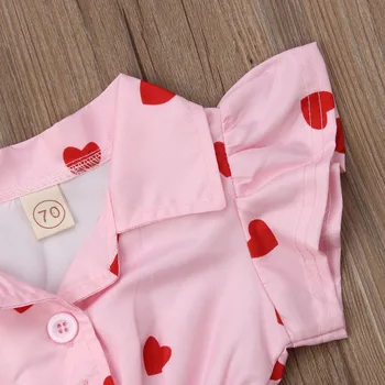 Valentīna Baby Girl Zīdaiņu Puķu Blūze Romper Jumpsuit Apģērbs Vasaras Apģērbs