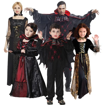 Vampīru Ģimenes Kostīmu Suite Kleita Cosplay Šausmu Deju Grupa Halloween, Ziemassvētku Karnevāla Pieaugušo Bērnu, Vīrietis Sievietes