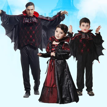 Vampīru Ģimenes Kostīmu Suite Kleita Cosplay Šausmu Deju Grupa Halloween, Ziemassvētku Karnevāla Pieaugušo Bērnu, Vīrietis Sievietes