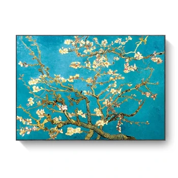 Van Gogs Mandeļu Ziedu Audekls Mākslas Gleznas Pie Sienas, Mākslas Plakāti Un Izdrukas Impresionisma Ziedi Bildes Dzīvojamā Istaba