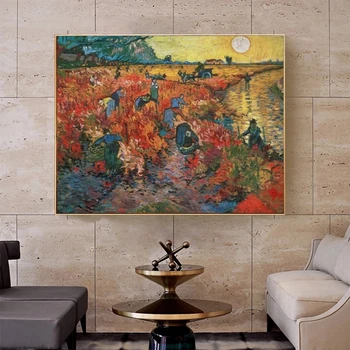 Van Gogs Slaveno Kanvas Glezna Sarkanā vīna Dārzu Arlā Naftas Plakātu un Izdrukāt Sienas Art Pictures par Dzīves Telpu Dekorēšana Cuadros