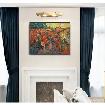 Van Gogs Slaveno Kanvas Glezna Sarkanā vīna Dārzu Arlā Naftas Plakātu un Izdrukāt Sienas Art Pictures par Dzīves Telpu Dekorēšana Cuadros