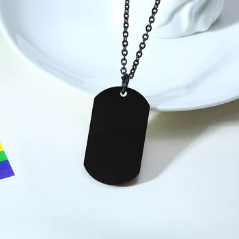 Varavīksnes Lesbiešu Geju Praida Uzvaru Nerūsējošā Tērauda LGBT Krāsainu Emalju Kuloni, Ķēdes Ilgi Suns Tagus Kaklarota Sievietēm, Vīriešiem, Rotaslietas