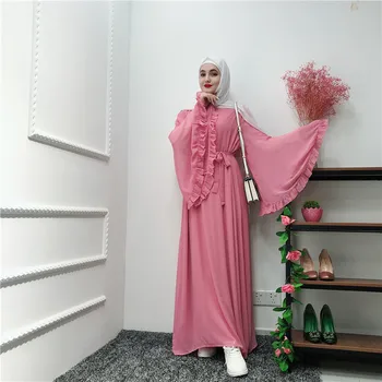 Vasaras Chifffon Vestidos Ramadāna Kaftan Abaya Arābu Islāma Musulmaņu Kleita Caftan Elbise Hijab Eid Kleitas, Drēbes Femme Musulmane