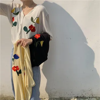 Vasaras Pogu Uz Augšu Korejas Gudrs Džemperi Novāktajiem Jaka Sievietēm Kultūru Adīšanas Top Streetwear Trikotāžas Džemperis