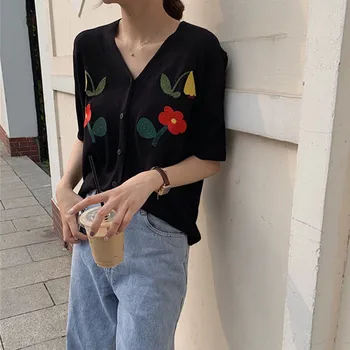 Vasaras Pogu Uz Augšu Korejas Gudrs Džemperi Novāktajiem Jaka Sievietēm Kultūru Adīšanas Top Streetwear Trikotāžas Džemperis