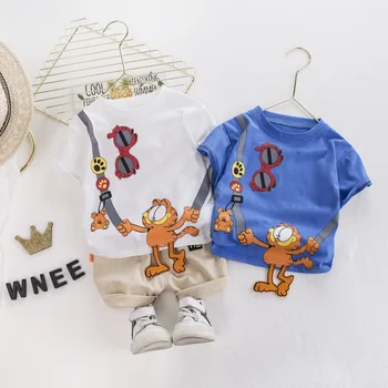 Vasaras Toddler Bērnu, Zēnu, Meiteņu Apģērbu Komplekti Cartton T Krekls, Bikses Bērniem, Bērnu Gadījuma Zīdaiņu Drēbes, Uzvalki