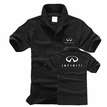 Vasaras Vīriešiem vienkrāsainu Nissan Infiniti Polo Krekls Cietā Gadījuma Polos, Vīriešu Krekls Topi Augstas Kvalitātes Kokvilnas Polo Slim Fit