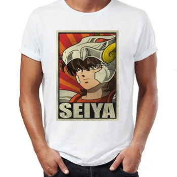 Vasaras Vīriešu T-krekls Saint Seiya Ikki Hyoga Shiryu Izvairīties Anime Artsy T Cool t-veida Topi Harajuku Streetwear