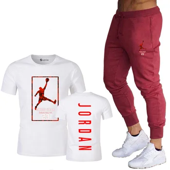 Vasaras jaunā modes tendence vīriešu uzvalku personalizētu modes drukāšanas sports īsām piedurknēm T-krekls + sporta gadījuma bikses, uzvalks