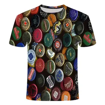 Vasaras vīriešu apaļu kakla T-krekls interesanti alus īsām piedurknēm 3D TShirt digitālā druka, T-krekls XXS-6XL