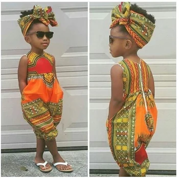 Vasaras Āfrikas Kleitas Bērnu Modes Drukāt Baby Romper Meitenes Dashiki Bazin Bohēmijas Jumpsuit Bērniem Riche Ankara Āfrikas Drēbes