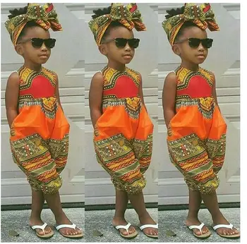 Vasaras Āfrikas Kleitas Bērnu Modes Drukāt Baby Romper Meitenes Dashiki Bazin Bohēmijas Jumpsuit Bērniem Riche Ankara Āfrikas Drēbes