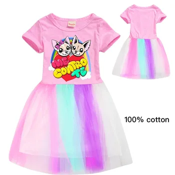 Vasarā Maz meitene man contro te kleita Vestidos toddler kleita cute kids dzimšanas dienas svinības kostīmu princese saģērbt 4-12Y Drēbes