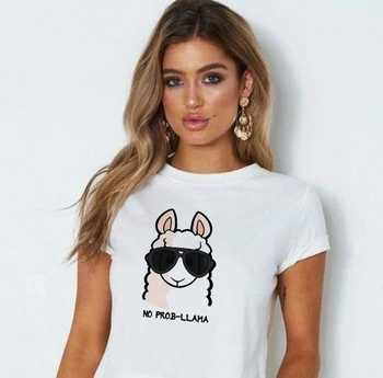 Vasarā Sievietēm Nav Prob Lamu T-Krekls Cute Karikatūra Vadītājs Drukāt O Apkakli, Īsām Piedurknēm Gadījuma Top Modes Gudrs Tee Kreklu Drēbes