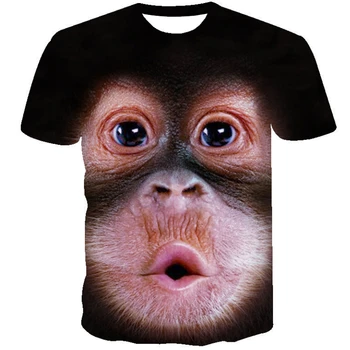 Vasarā Zēni Orangutan T-krekls 3D Baby Meitenes Streetwear Bērniem, Bērnu Drēbes, Bērnu Smieklīgi Gudrs T Birthday Party Kostīms