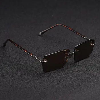 Vazrobe Stikla Saulesbrilles Vīrietis bez apmales Saules Brilles Vīriešiem Brūns Akmens Objektīvs Anti Scratch Zīmolu, Dizaineru, Vintage Briļļu