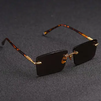 Vazrobe Stikla Saulesbrilles Vīrietis bez apmales Saules Brilles Vīriešiem Brūns Akmens Objektīvs Anti Scratch Zīmolu, Dizaineru, Vintage Briļļu