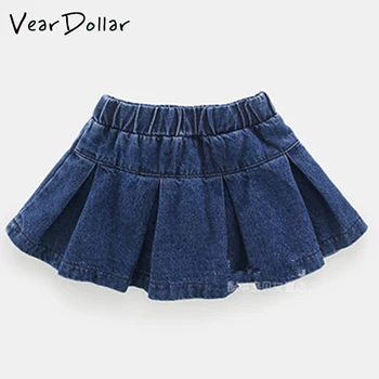 VearDoller 2018 Modes Bērnu Apģērbu Cietā Meiteņu Džinsa Svārki Vasaras Outwear 2-7Y Baby Girl Gadījuma Bērniem Svārki