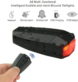 Velosipēda Aizmugurējās Gaismas, USB Maksas, Bezvadu Tālvadības pults, lukturu Velosipēdu Finder Laternu Ragu Sirēnu Brīdinājuma Anti-theft Alarm pēc Izvēles