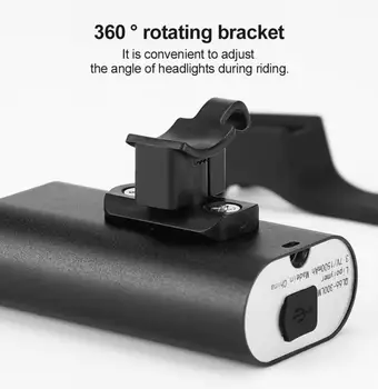 Velosipēdu Gaismas Biek 360 ° Rotācija Divreiz devās Lukturi USB Lādējamu Ūdensdrošs LED Lukturu MTB Velosipēdu Lukturis