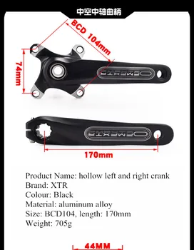 Velosipēdu daļām, BCD104mm CNC Sakausējuma chainwheel Velosipēdu kloķa 170mm crank velosipēds mtb/road bike crankset Velosipēdu Piederumi