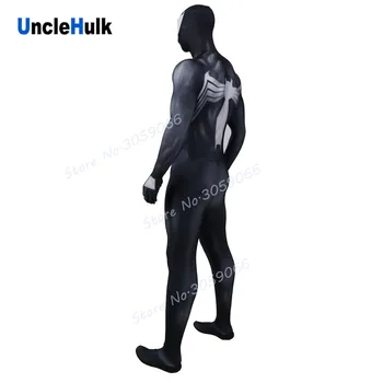 Venom Black Spandex Zentai Cosplay Kostīms - ar objektīviem un muskuļu formas-SP707 | UncleHulk