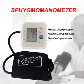 Veselības Roku Automātisko Asins Spiediena Monitoru, BP Sphygmomanometer Spiediena Mērītāju Kamertonis izmērīt Arteriālo Spiedienu