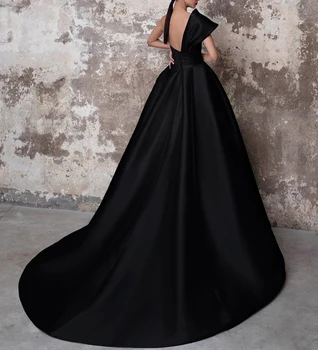 Vestidos De Gala Satīna Balles Kleitas, Garas Līdz 2020. Black Formālās Kleitas Ar Vienu Plecu Bumbu Kleita Abiye Gece Elbisesi