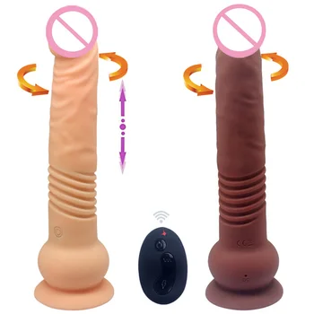 Vibrējoši Rotējošu Dildo Thrusting Vibrators Sievietēm, kas Reāli Teleskopiskie Dildo Vibratoru Bezvadu Seksuālo, Dzimuma Rīki Sievietēm