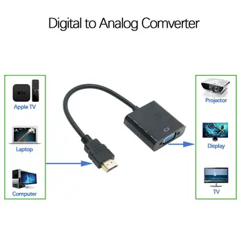 Video Converter HDMI-saderīgam uz VGA ar Audio Interfeisa Pārveidotājs PC Portatīvie DVD saderīgu ar VGA ierīces
