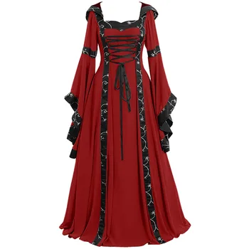 Viduslaiku Cosplay Tērpi Sievietēm Halloween Karnevāls Viduslaikos Skatuves Sniegumu Gothic Retro Tiesa Viktorijas Kleita S-5XL 905