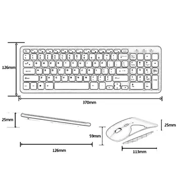 Vienkārši Ultra-Slim Zils vai Rozā Mini Bezvadu Klaviatūru un Peli Combo Kit PC Desktop Loptop Classic Birojs, kas