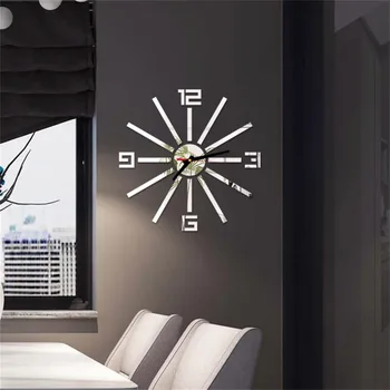 Vienkāršība ierašanās Kvarca pulksteņi modes rokas pulksteņi sienas pulkstenis steidzās spoguļa uzlīmes dzīvojamā istaba dekori Akrila pulkstenis z0315