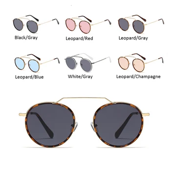 Vintage Apaļas sievietes sieviešu saulesbrilles 2020. gadam modes Zīmolu augstas kvalitātes saulesbrilles sieviete Vīriešiem metāla melnās brilles oculos feminino