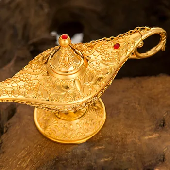 Vintage Bižutērija Aladdin Lampa, Kas Vēlas Tējas Katlā Iegūstama Mājas Dekoru, Rotājumu