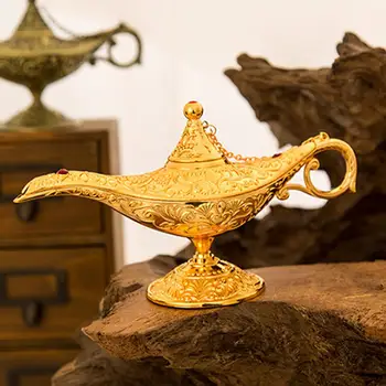 Vintage Bižutērija Aladdin Lampa, Kas Vēlas Tējas Katlā Iegūstama Mājas Dekoru, Rotājumu
