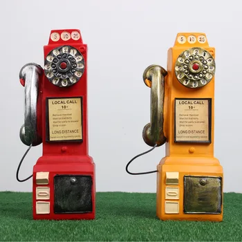 Vintage Grāmatu, Tālruņa Cūciņa Banka Retro Figūriņas Telefona Naudas Kaste Sveķu Rotācijas Dial Tālruni Rotājumi Mājās Apdare Bērniem Dāvanas