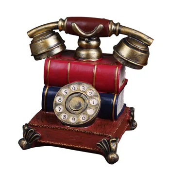 Vintage Grāmatu, Tālruņa Cūciņa Banka Retro Figūriņas Telefona Naudas Kaste Sveķu Rotācijas Dial Tālruni Rotājumi Mājās Apdare Bērniem Dāvanas