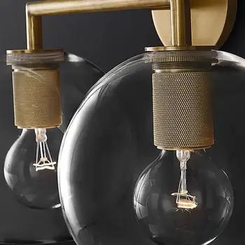 Vintage Industrial LED Sienas Lampas Edison Spuldzes Stikla Abažūrs Sienas Lampas Guļamistabas Gultas Sienas Sconce Lampas, Balkons, Bāra Sienas lampas