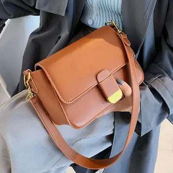 Vintage Laukumā Crossbody soma 2020. gadam, Modes New Augstas kvalitātes PU Ādas Sieviešu Dizainers Rokassomu Bloķēšanas Plecu Messenger Bag