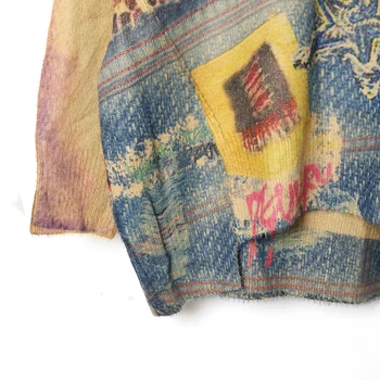 Vintage Lielajam Ūdeļu Cashmere Rudens Ziemas Džemperis Kapuci Sievietēm Retro Print 