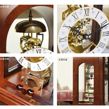 Vintage Mehāniskas Galda Pulkstenis Eiropas masīvkoka Pulkstenis Galda Pulkstenis Retro Galda Skatīties Galda Pulkstenis Dzīvojamā Istabā, Guļamistabā pulkstenis dekori