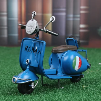 Vintage Multicolor Pedāli Motociklu Miniatūra, Retro Metāla Rotājumu Mājas Apdare Amatniecības Bērniem, Rotaļlietas, Dāvanas Dzimšanas Dienā
