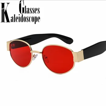 Vintage Ovālas formas Saulesbrilles Sieviešu 90. gadu Klasiskās Dizainers, Metāla Sunglass Toņos Retro Vīriešiem Drošas Braukšanas Saules Brilles Brilles UV400