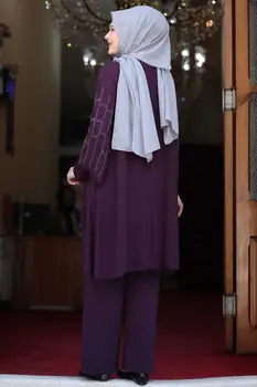 Violeta Sieviešu Modes Musulmaņu Apakšā Top Tērps ar garām Piedurknēm Kokvilnas Krāsu un Modeli Vasaras Ziemas Ikdienas Valkāšanai 2020