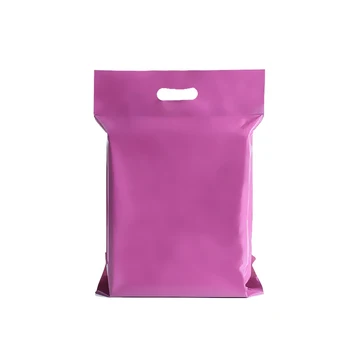 Violeta poli mailer express soma, Tote somas, aploksnes plastmasas kuģniecības pašlīmējošās piegādes iepakojumu, dāvanu aploksnē ar rokturi